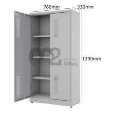 Armário de Aço - RAA408 - 2 portas com fechadura - Com 3 PRATELEIRAS REGULÁVEIS - 1330 x 760 x 330mm