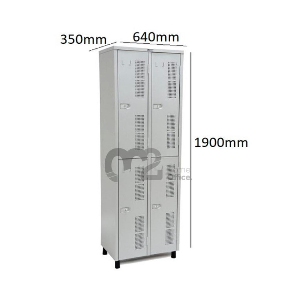 Roupeiro Para Vestiário RGRSP-4/35cm Sobreposto com 4 Portas - com PITÃO - RCH