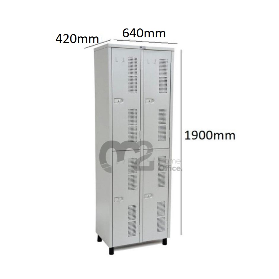 Roupeiro Para Vestiário RGRSP-4 Sobreposto com 4 Portas - com PITÃO - RCH