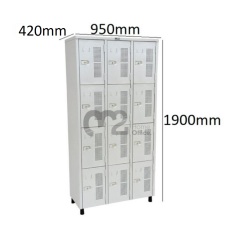 Roupeiro Para Vestiário RGRSP-12 Sobreposto com 12 Portas - com PITÃO - RCH