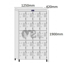 Roupeiro Para Vestiário RGRSP-20 Sobreposto com 20 Portas - com PITÃO - RCH