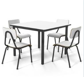 CONJUNTO JUVENIL MESA 80X80 COM 4 CADEIRAS (6 a 10 anos)