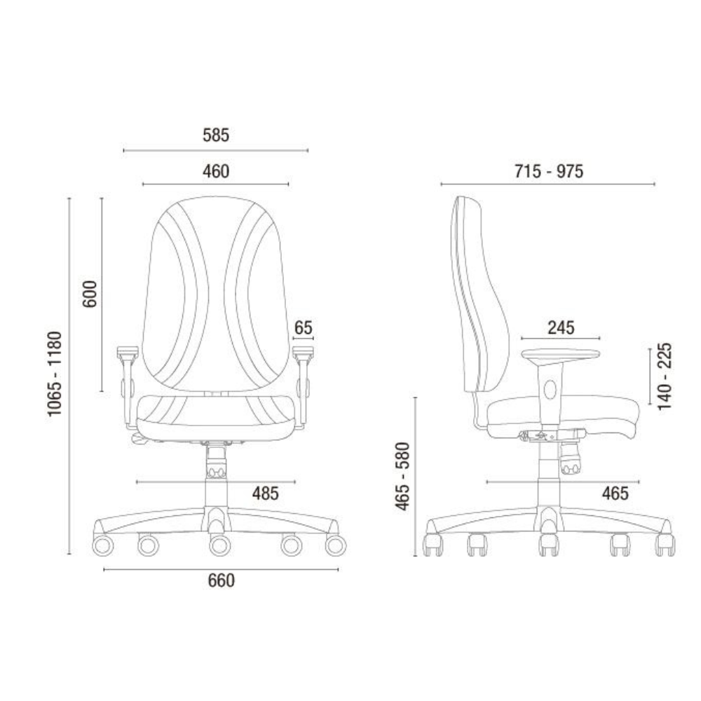 Cavaletti StartPlus - Presidente Giratória / Relax / Braço SL / Base Aço com Capa