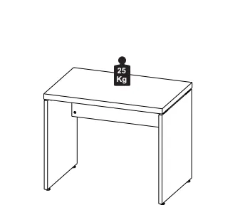 MESA RETANGULAR PÉ PAINEL 1200 x 600 MLG PRETO
