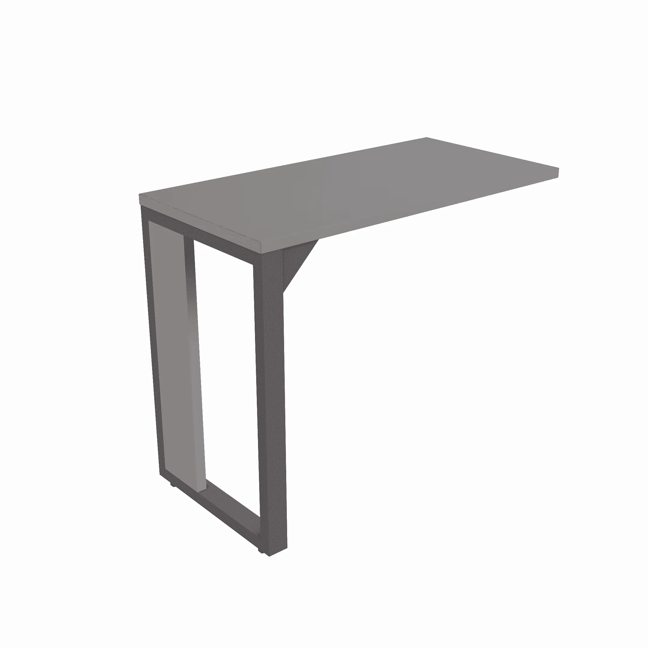 MESA AUXILIAR DINÂMICA PÉ QUADRO 900 X 450 CINZA ALU