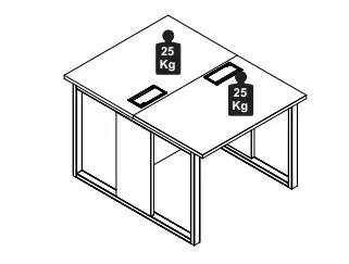 PLATAFORMA DUPLA PÉ QUADRO 1200 X 1200 MLG PRETO PRE