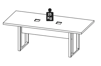 MESA DE REUNIÃO RETANGULAR PÉ PAINEL 2000 X 900 MLG PRETO
