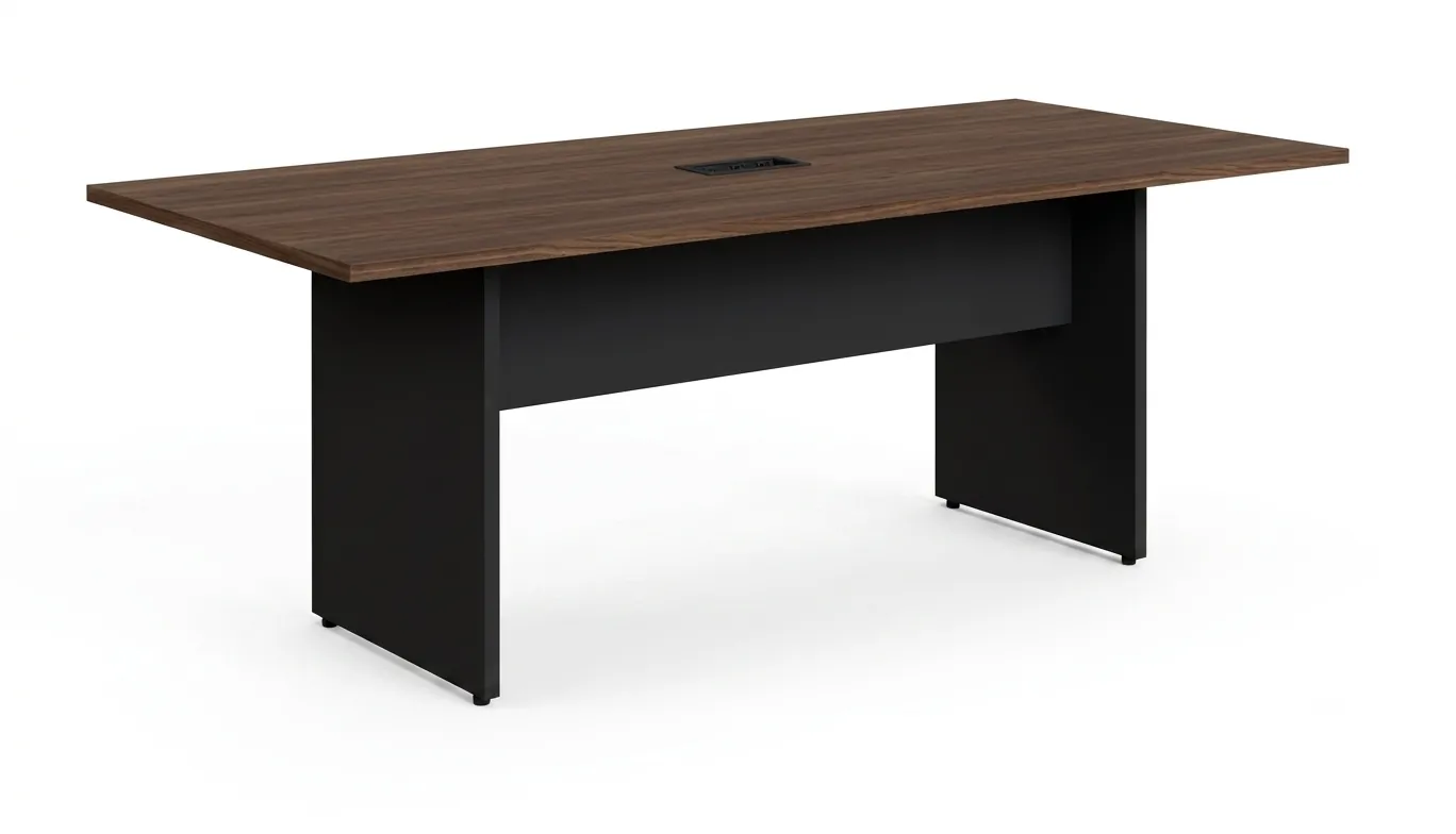 MESA DE REUNIÃO RETANGULAR PÉ PAINEL 2000 X 900 MLG PRETO