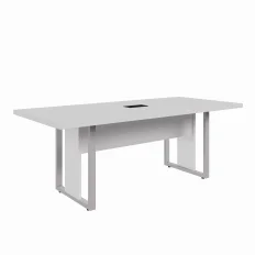 MESA DE REUNIÃO RETANGULAR PÉ QUADRO 2000 X 900 CINZA