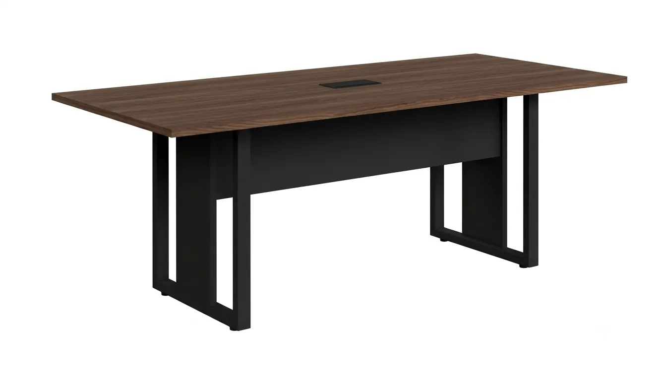 MESA DE REUNIÃO RETANGULAR PÉ QUADRO 2000 X 900 MLG PRETO