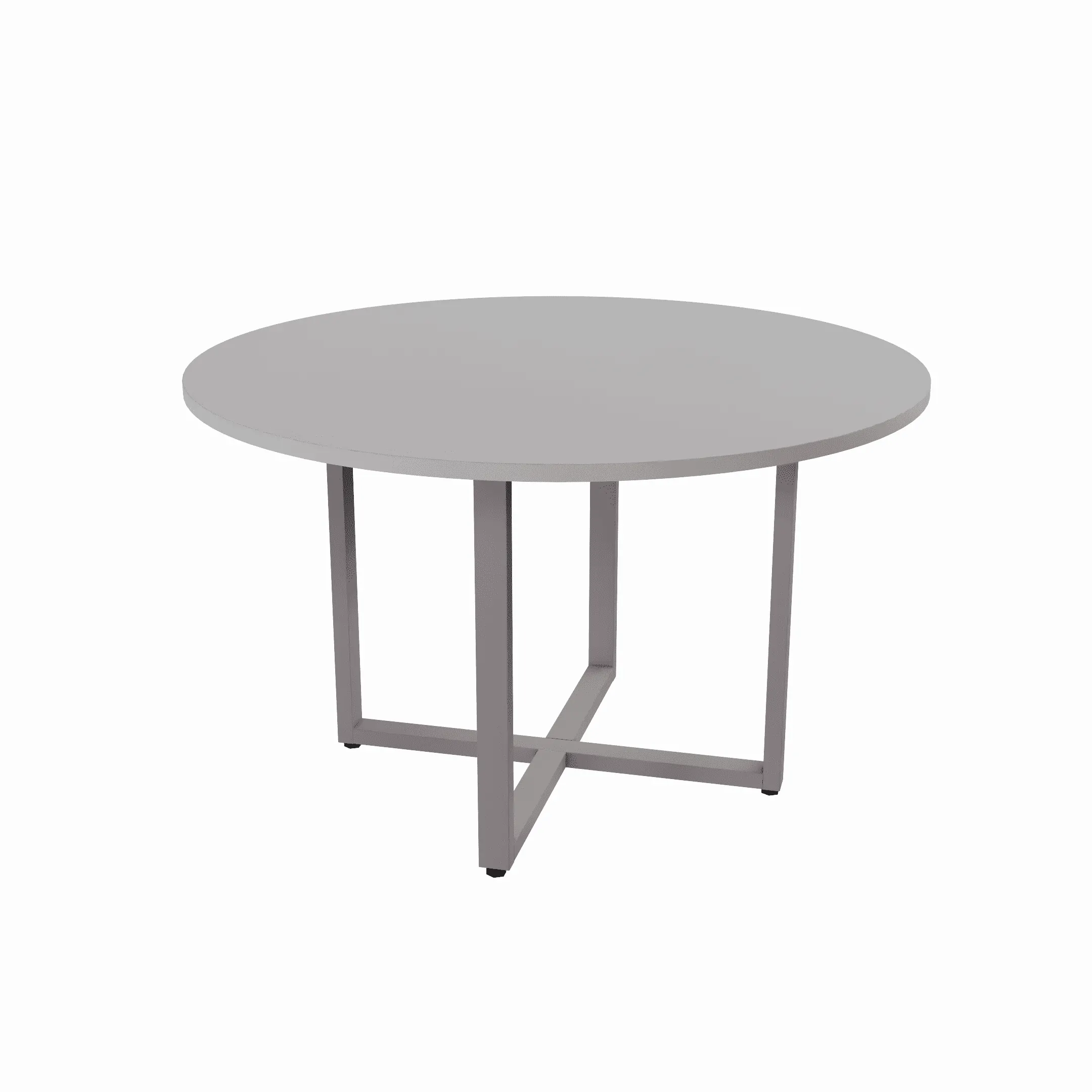 MESA DE REUNIÃO CIRCULAR PÉ QUADRO D1200 CINZA