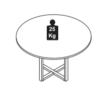 MESA DE REUNIÃO CIRCULAR PÉ QUADRO D1200 MLG PRETO