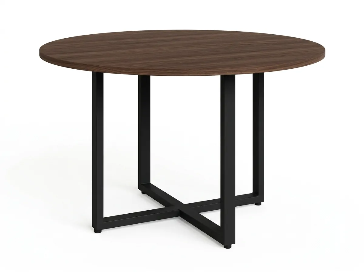 MESA DE REUNIÃO CIRCULAR PÉ QUADRO D1200 MLG PRETO