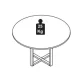 MESA DE REUNIÃO CIRCULAR PÉ QUADRO D1200 MLG PRETO