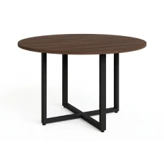 MESA DE REUNIÃO CIRCULAR PÉ QUADRO D1200 MLG PRETO