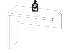 MESA AUXILIAR PÉ PAINEL 900 X 450 CINZA