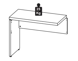 MESA AUXILIAR PÉ PAINEL 900 X 450 MLG PRETO