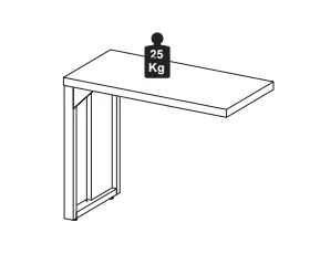 MESA AUXILIAR PÉ QUADRO 900 X 450 CINZA