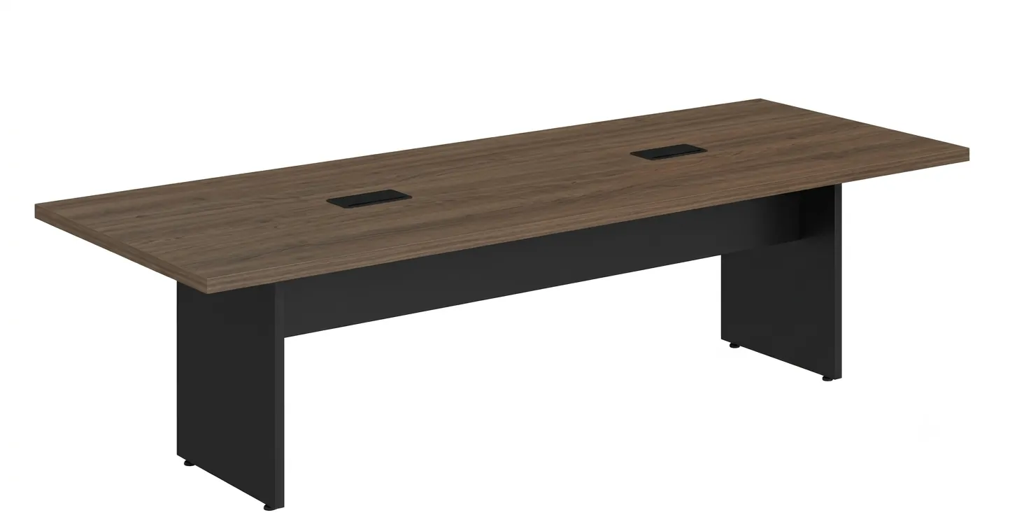 MESA DE REUNIÃO RETANGULAR PÉ PAINEL 2700 X 900 CINZA