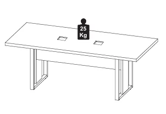 MESA REUNIÃO RETANGULAR PÉ QUADRO 2700 X 900 CINZA