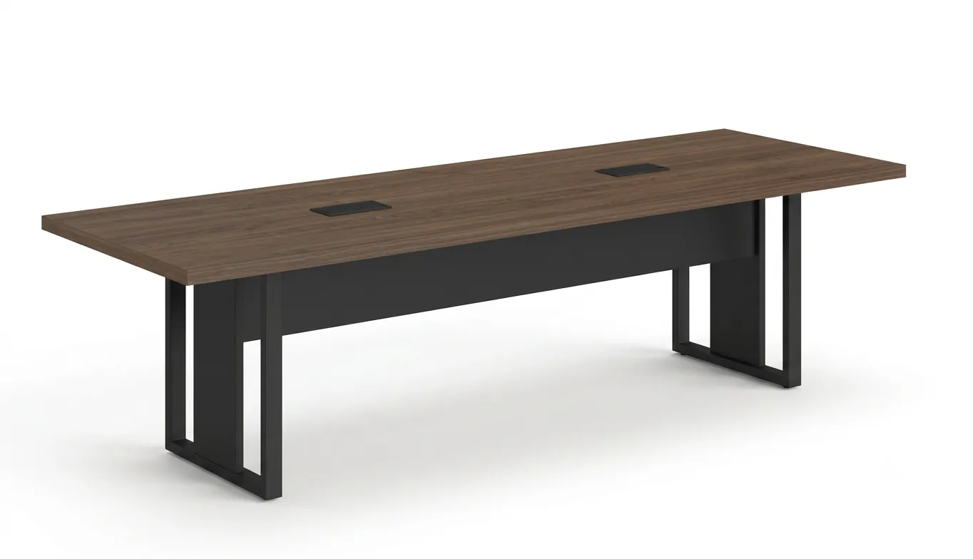 MESA REUNIÃO RETANGULAR PÉ QUADRO 2700 X 900 CINZA