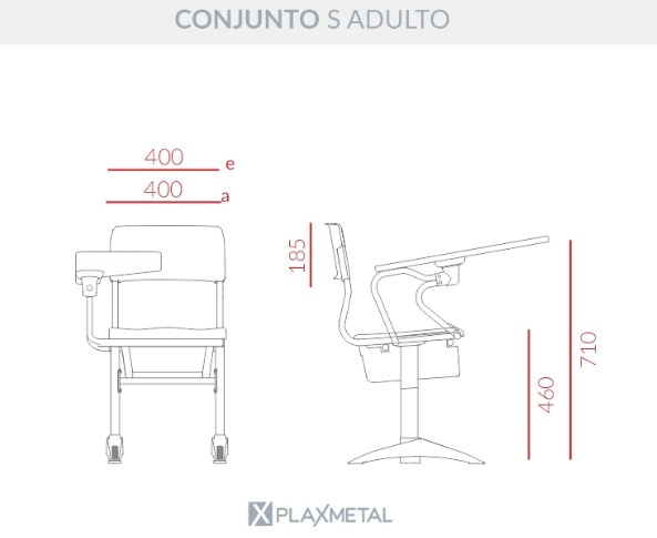 Prancheta Escamoteável Conjunto S Adulto