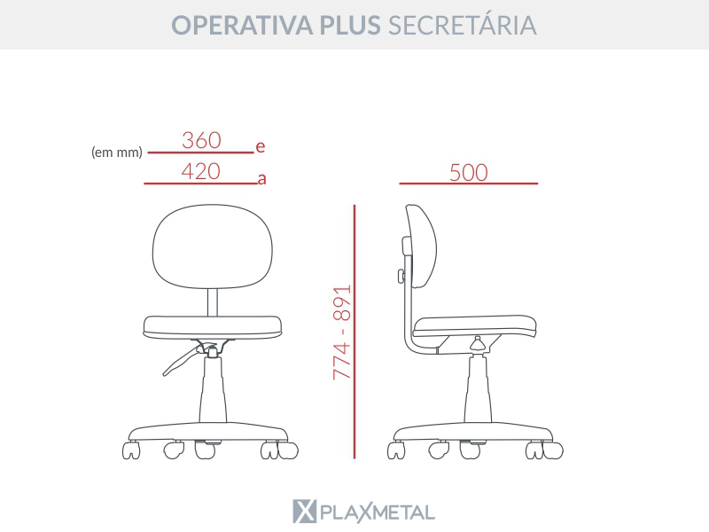 Cadeira Secretária Plaxmetal OP