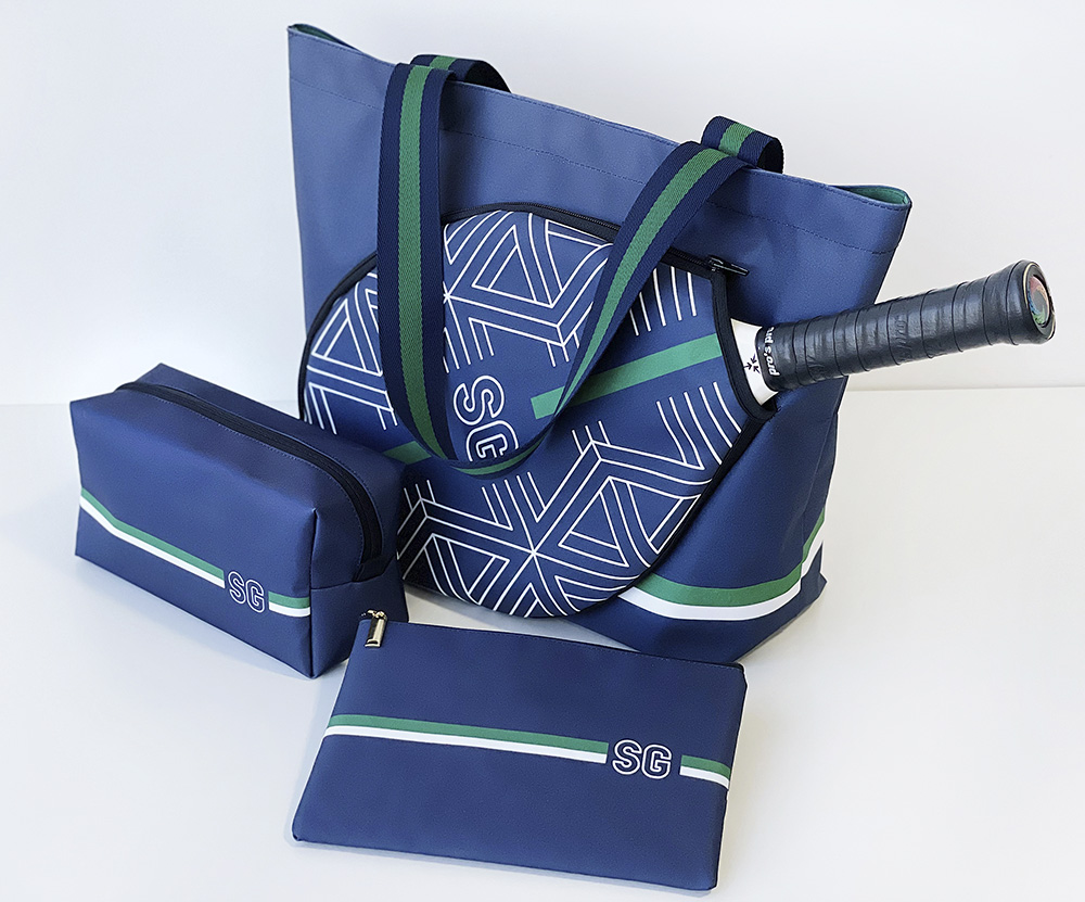 Kit Bolsa e Necessaires para Beach Tennis ou Padel ou Tênis Marinho com Verde
