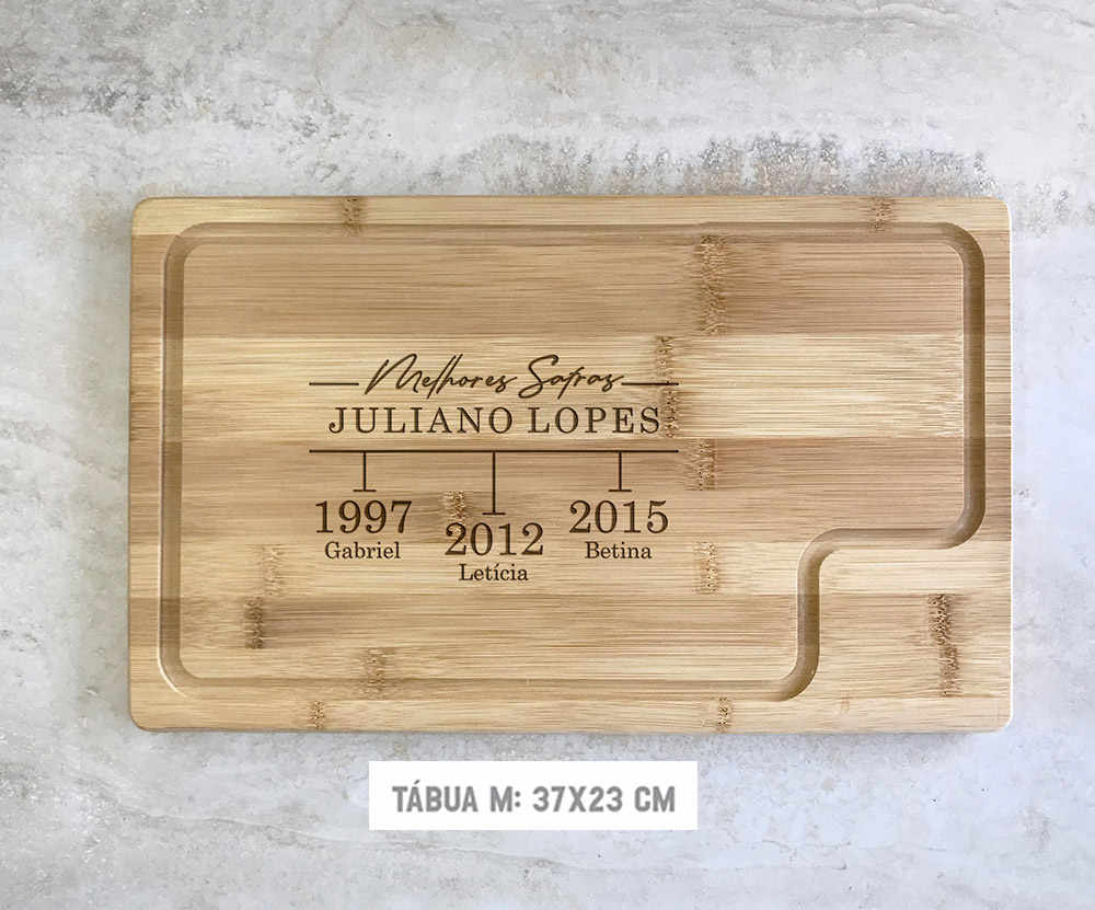 Kit Tábua Retangular e Faca SG Personalizada Melhores Safras