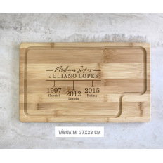 Kit Tábua Retangular e Faca SG Personalizada Melhores Safras
