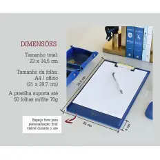 Prancheta A4 Personalizada 23 x 35,5 cm (Tamanho Ofício) 