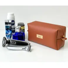 Necessaire Retangular de Couro Sintético Personalizada