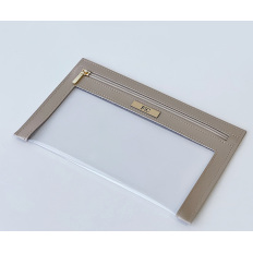 Necessaire Ula em PVC Cristal com Couro Sintético 