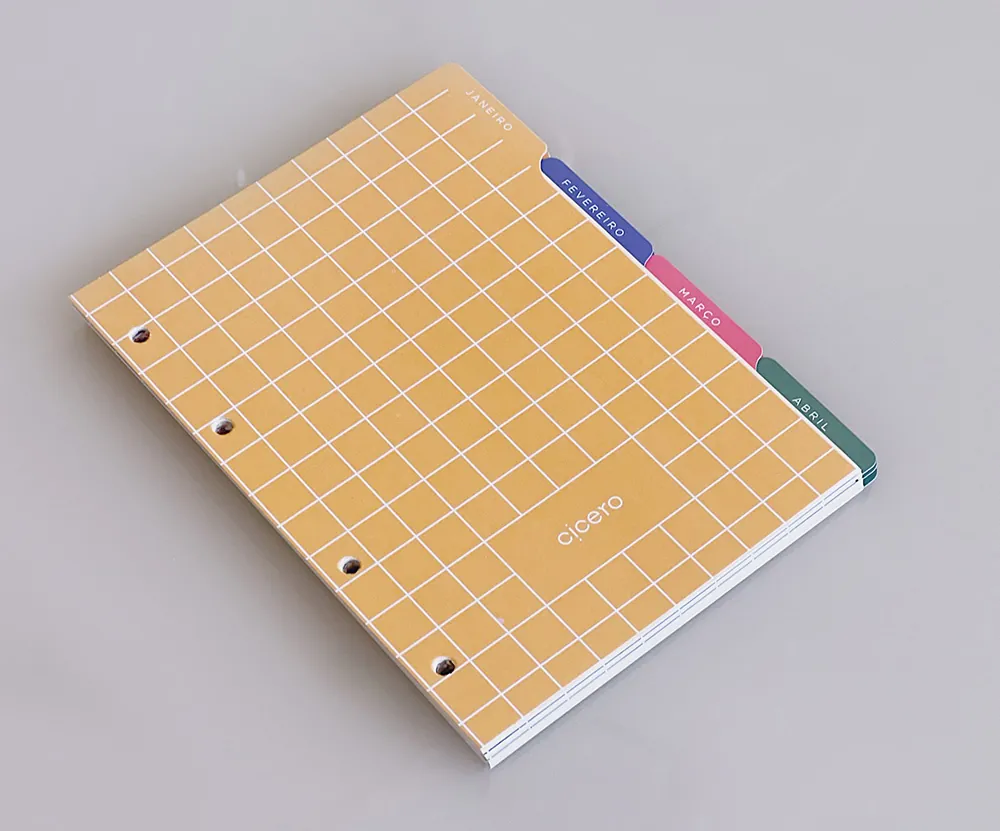 Fichário Planner Izabella Personalizado em Couro Sintético com Bloco