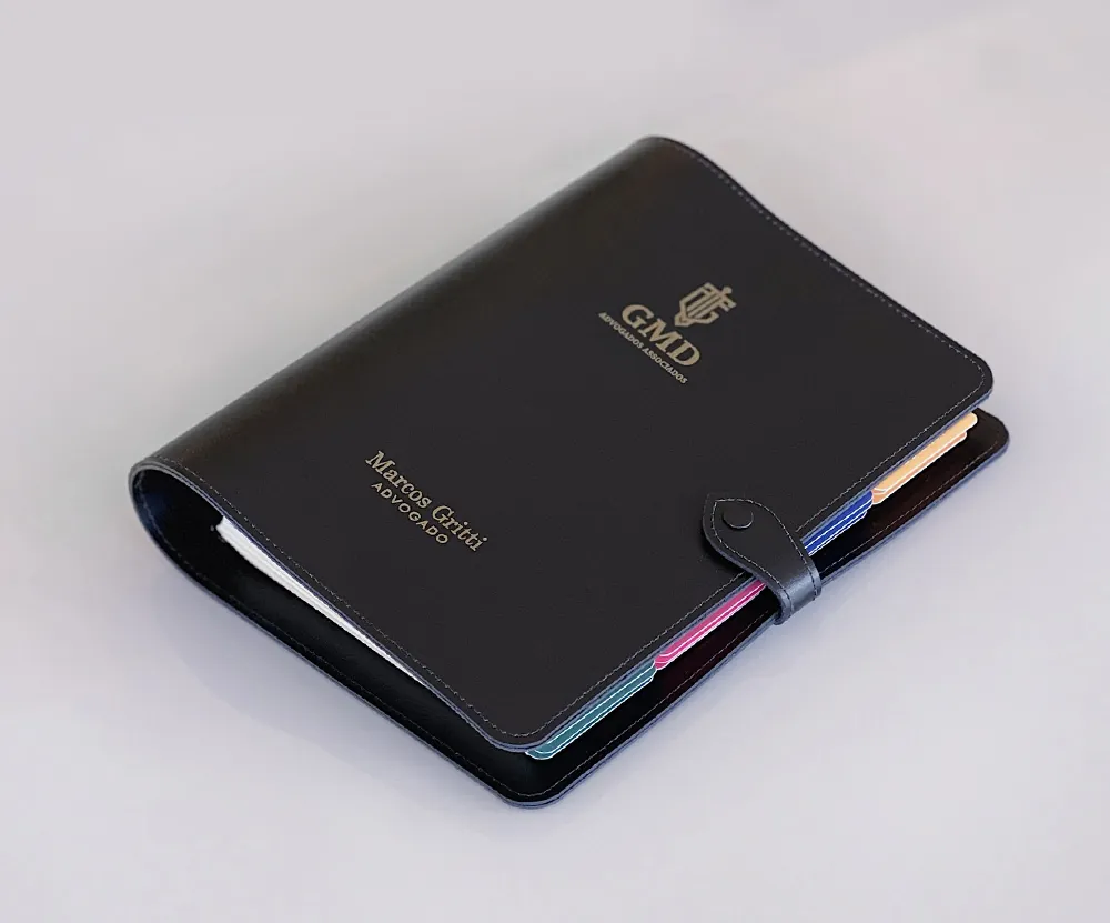 Fichário Planner Izabella Personalizado em Couro Sintético com Bloco