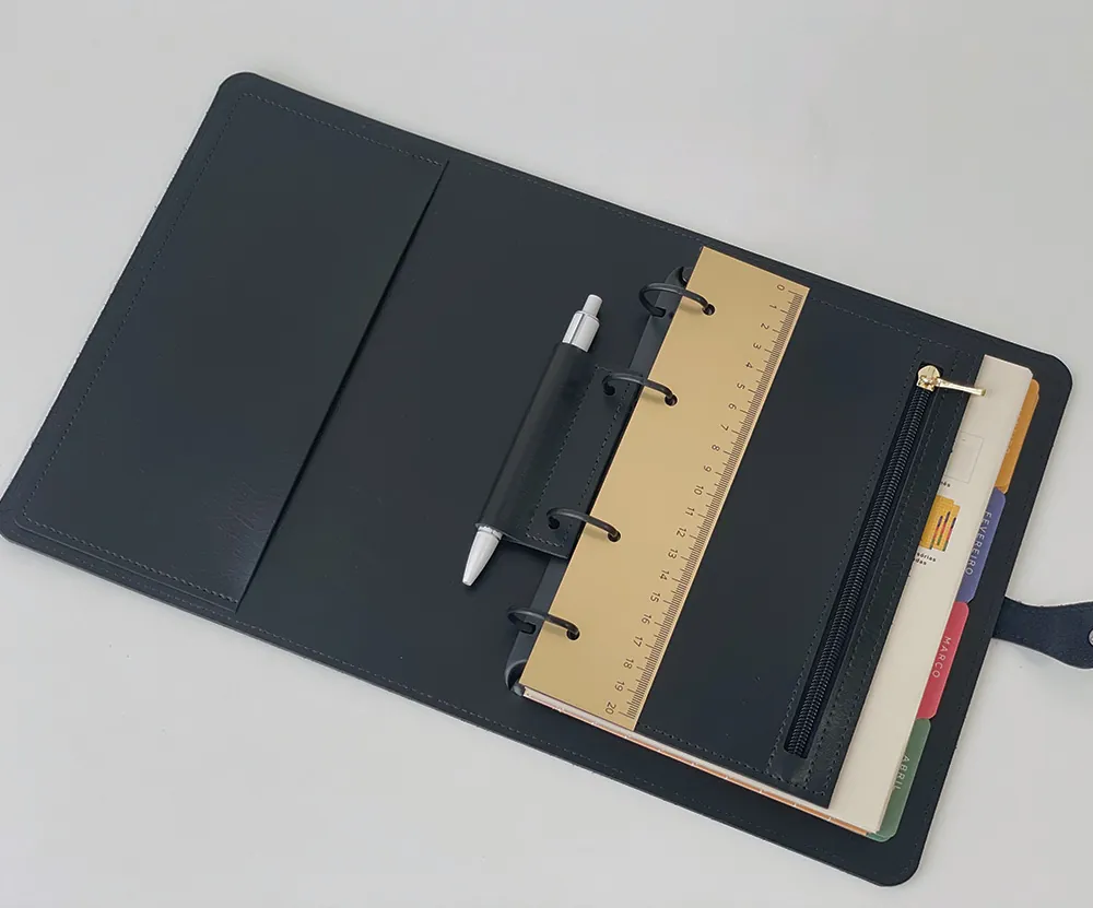 Fichário Planner Izabella Personalizado em Couro Sintético com Bloco