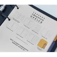 Fichário Planner Izabella Personalizado em Couro Sintético com Bloco