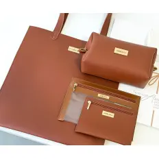 Kit com Bolsa e Necessaires com Sacola para Presente