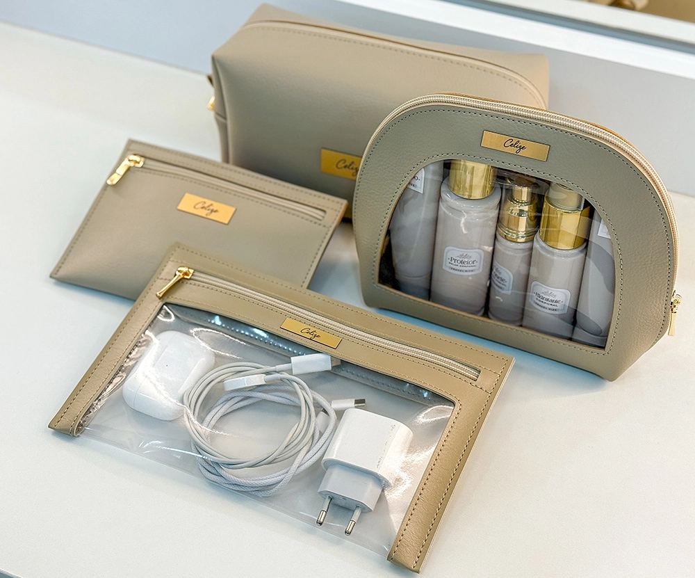 Kit Necessaires de Viagem com Caixa para Presente