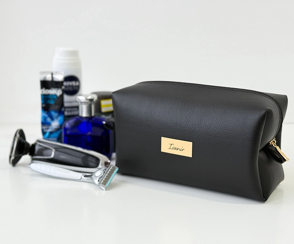 Kit Necessaire Retangular com Chaveiro e Porta Cartão Duplo Personalizado
