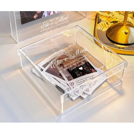 Caixa de Memórias AVÓS Acrílico Cristal - 20 x 20 cm 