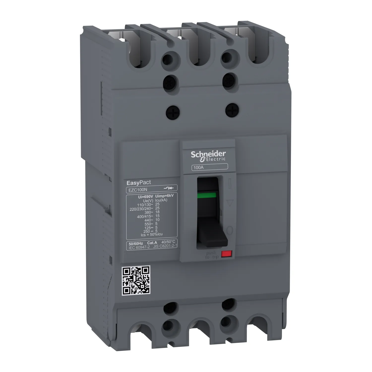 Disjuntor Tripolar Caixa Moldada Fixo 50A EZC100N3050 Schneider Eletric