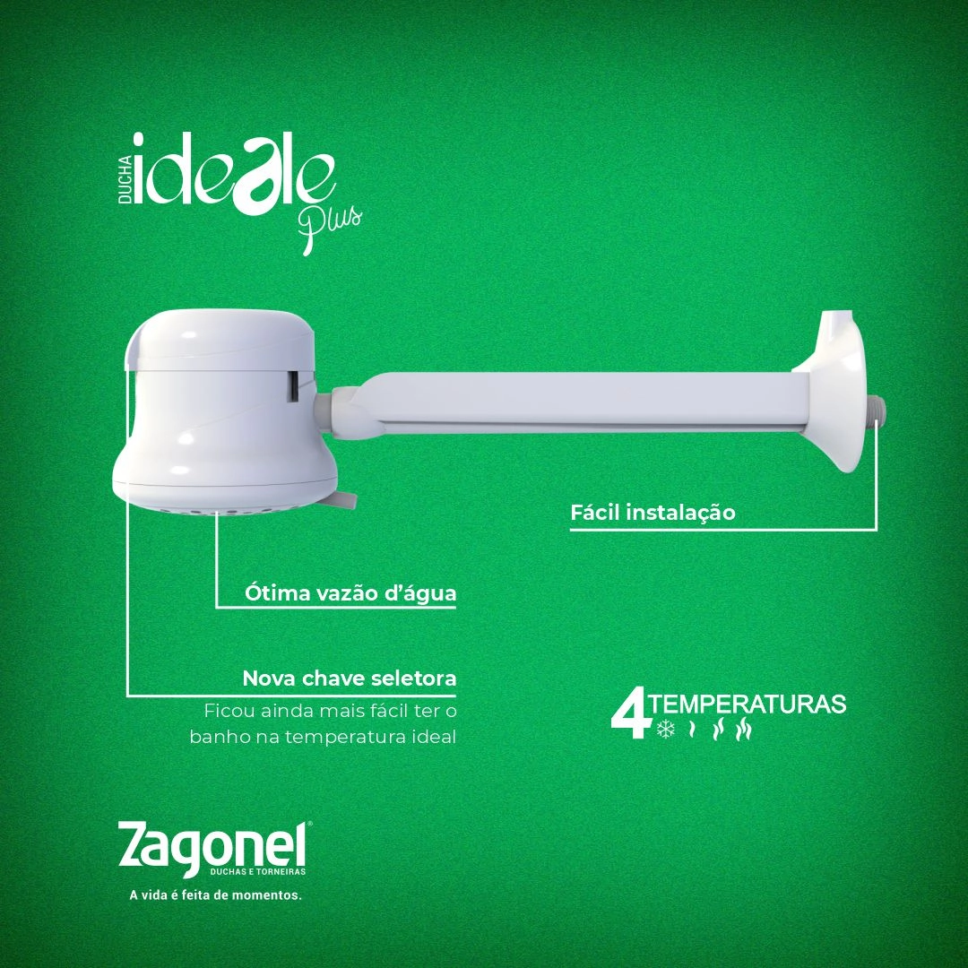 Ducha 4 Temperaturas Ideale Plus 6800W 220V Zagonel