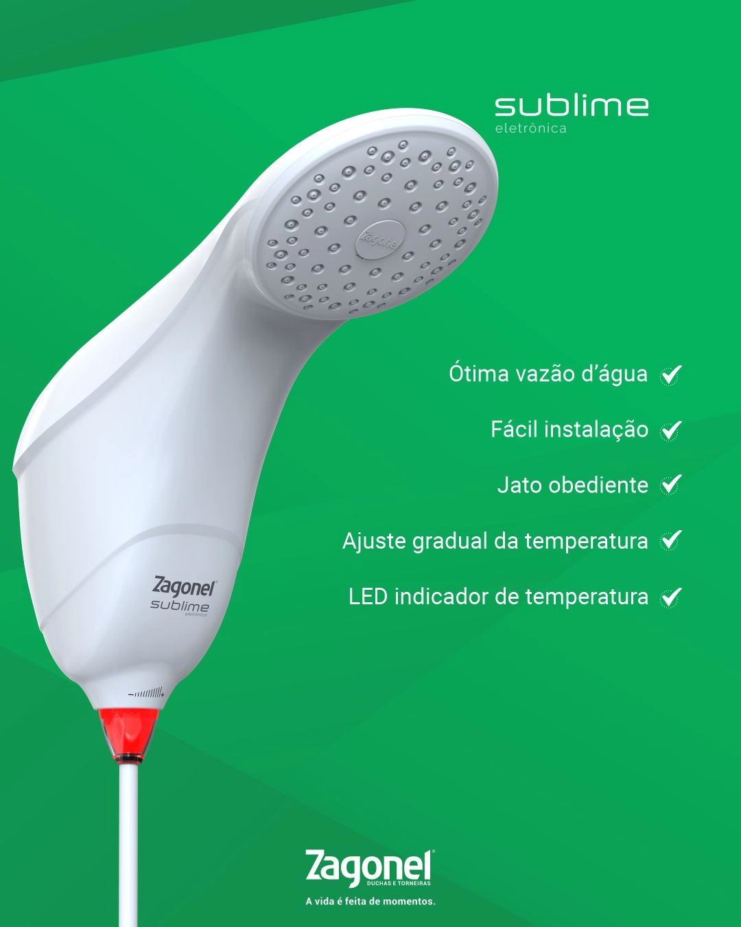 Ducha Eletrônica Sublime 7500W 220V Branco Zagonel