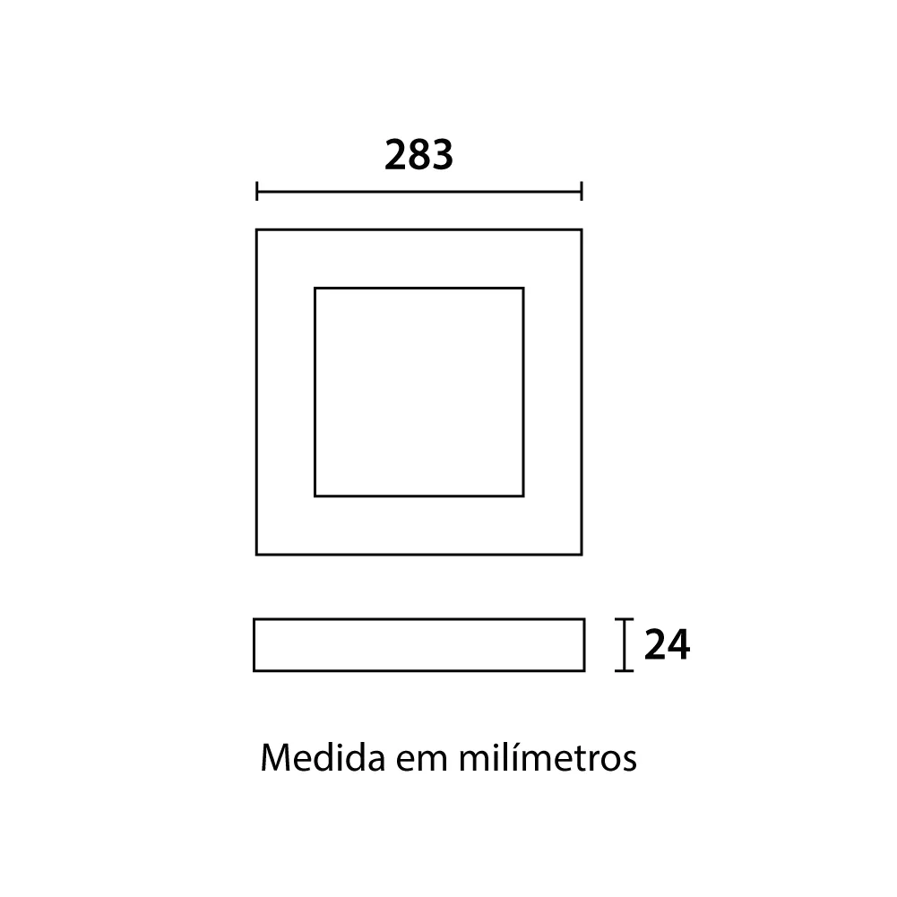 Painel de Led Sobrepor Quadrado 24W 4100K Blumenau