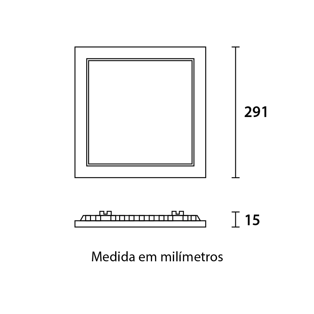 Painel de Led Embutir Quadrado 24W 4100K Blumenau 