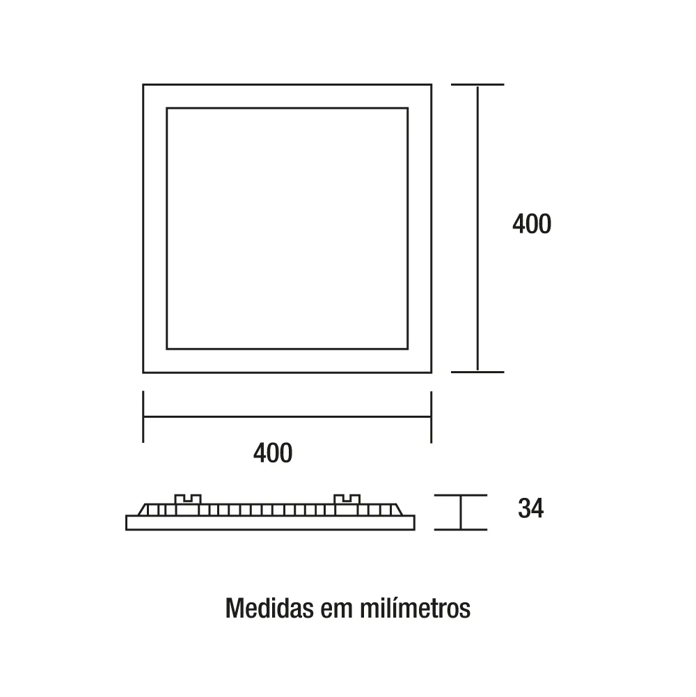 Painel de Led Embutir Quadrado 32W 4100K Blumenau 