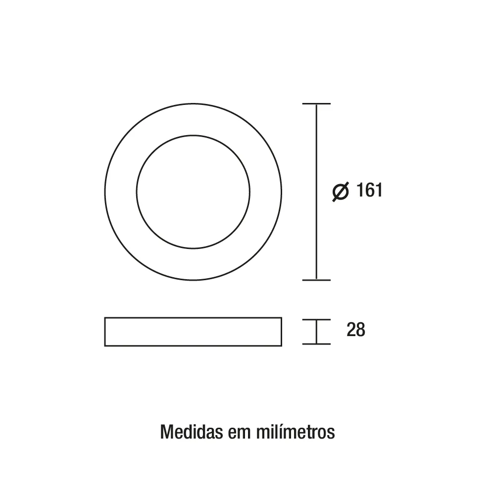 Painel de Led Sobrepor Redondo 12W 4100K Blumenau 
