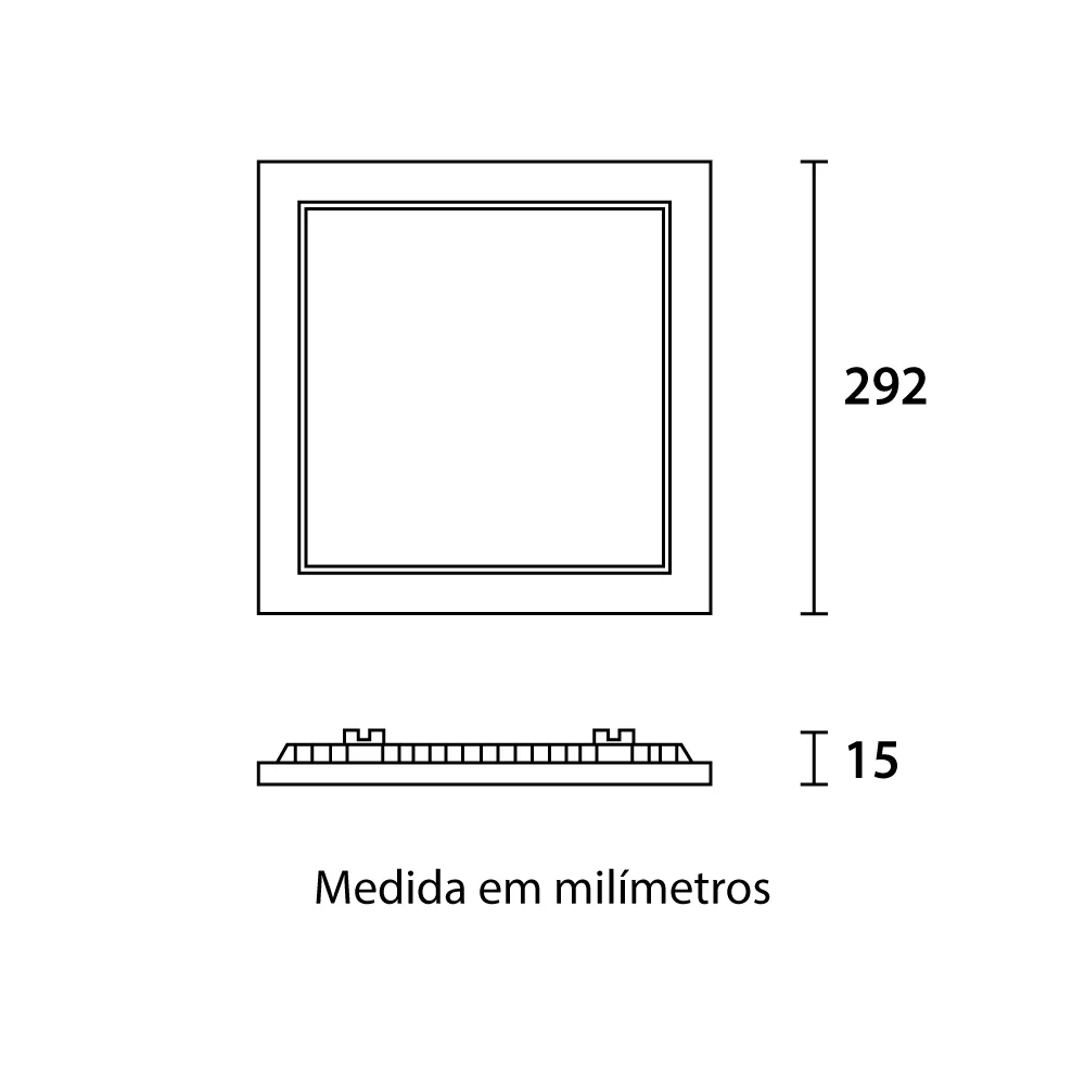 Painel de Led Embutir Quadrado 24W 3000K Blumenau