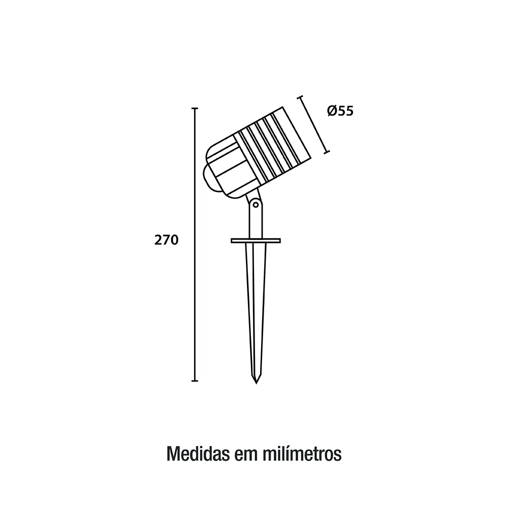 Espeto de Jardim Clear Led 6W Preto 3000K Blumenau